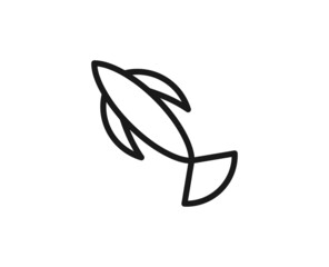 Fototapeta premium Black line icon on white background