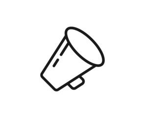 Megaphone icon concept. Modern outline high quality illustration for banners, flyers and web sites. Editable stroke in trendy flat style. Line icon of megaphone