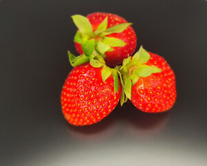strawberry on black