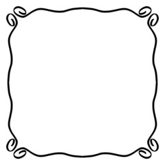 Line art Frame Border With Corner Curls