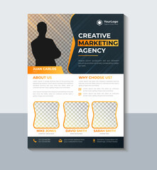Corporate Flyer Design, Creative Marketing Agency Flyer Template, Business flyer, Company, Brochure Design, Cover, Annual Report, Poster, layout
