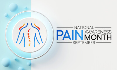 Pain awareness month is observed every year in September, to raise public awareness of issues in the area of pain and pain management. 3D Rendering