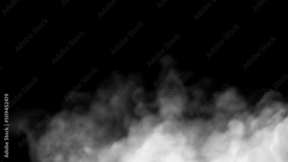 Wall mural fog animation design on black background.loop seamless. overlay on background. illustration design.