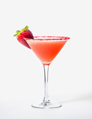 Strawberry Martini on a white background