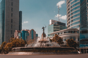 Fuente de la Diana Cazadora, ubicada en avenida Reforma, en la ciudad de México