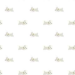 Scottish terrier dog seamless pattern