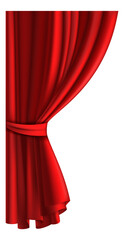Red theater drape. Realistic velevet scene curtains