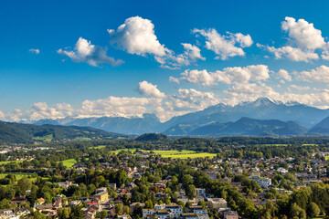 Panoramic view of Salzburg - obrazy, fototapety, plakaty