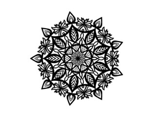 mandala ornament for coloring ribbon - outline 