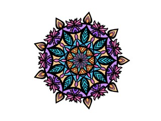 mandala ornament with ribbon - colorful 