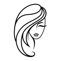 Woman, young girl portrait. Vector illustration isolated on white background