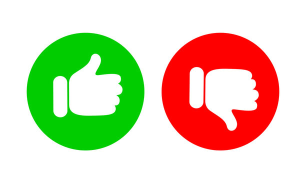 Thumb up and humb down. Rating Icon. Vector illustration isolated on white background