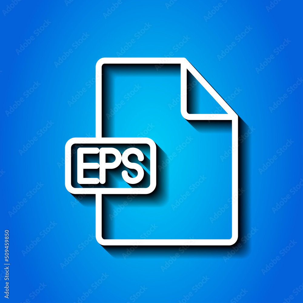 Poster eps file simple icon vector. flat design. white icon with shadow on blue background.ai