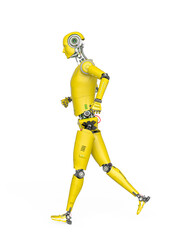 almost human cyberman is walking fast