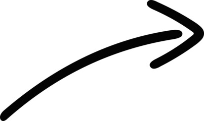 Vector illustration of a drawn arrow pointing to the right