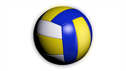 A loop animation of a volleyball ball spinning a white background. Animation of a volleyball ball