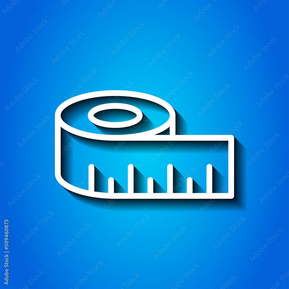 Poster measure simple icon vector. flat design. white icon with shadow on blue background.ai