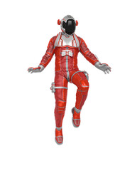 astronaut explorer is floating and landing