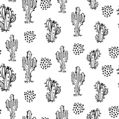 cactus seamless pattern vector flower summer plant garden Desert botanica isolated repeat wallpaper background