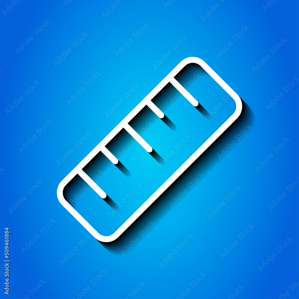 Aufkleber ruler simple icon vector. flar design. white icon with shadow on blue background.ai