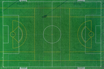 Aerial shot of a soccer field