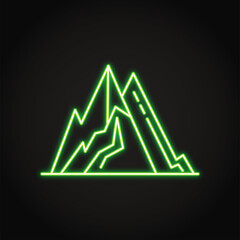 Hill icon in thin line style