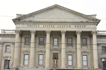 facade of a building with columns