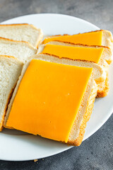 mimolette sandwich cheese cheddar breakfast fresh meal food snack on the table copy space food background rustic 
