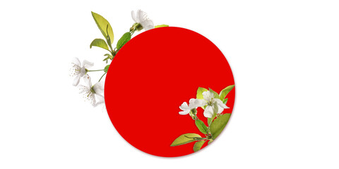 Creative flag of Japan with beautiful flowers