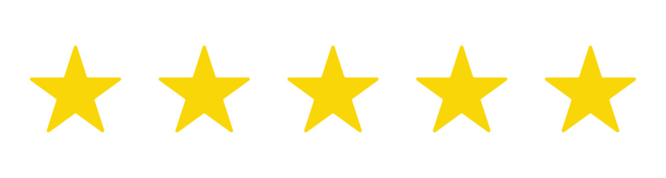 5  stars raiting simbol for sociel media.Vector design