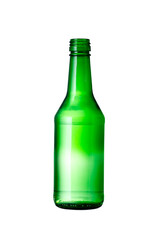 Green Glass Bottle isolated on white background Suitable for Mockup creative graphic design, clipping path.