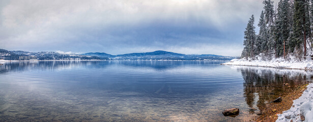 Lake Coeur d'Alene, Idaho in the winter