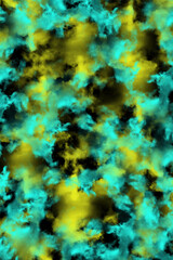 Navy and yellow clouds on dark background