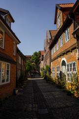 Fototapeta na wymiar street in the town of Lüneburg Germany 