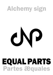 Fototapeta premium Alchemy Alphabet: EQUAL PARTS, ANA, ĀĀ (< Lat.: Ana partes æquales 