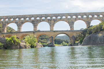 Fototapeta na wymiar Pont du Gard Aquaduct Roman Ruins