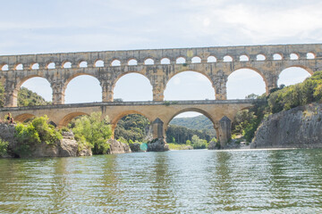 Fototapeta na wymiar Pont du Gard Aquaduct Roman Ruins