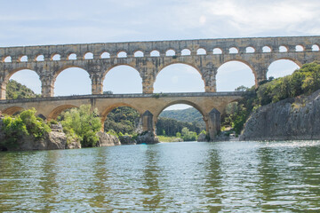 Fototapeta na wymiar Pont du Gard Aquaduct Roman Ruins