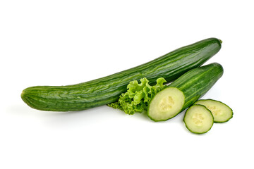 Long Cucumbers, isolated on white background.