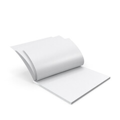 White realistic notebook isolated open and close mockup 3d rendering