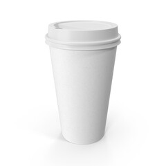 Coffee cup 3d render mockup white background isolated