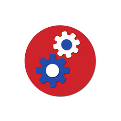 Settings button 3d render. Gear. Interface button isolated on white. Icon for business, seo and social media marketing
