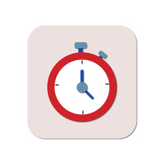 Stopwatch icon isolated on white background. 3D rendering of an image. Icon for business, seo and social media marketing