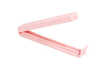 Plastic bag clip on a white background, photo stacking