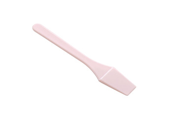 Pink cosmetic mini spatula for single use, photo stacking