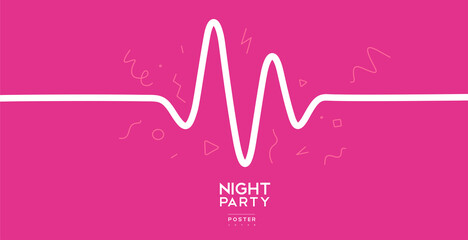 Music Poster. Musical waves. Vector illustration. Minimalist, simple design. Cover, print, banner, flyer.