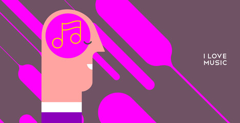 Music Poster. Vector illustration. Minimalist, simple design. Cover, print, banner, flyer.