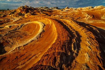 Curving red rock