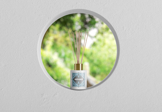 Ceramic Diffuser Bottle Scene Mockup