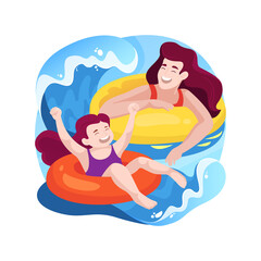 Fototapeta premium Tubing isolated cartoon vector illustration.